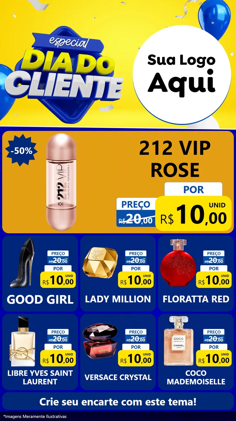 Modelo de Rede Social para Stories com o tema Especial Dia do Cliente para Perfumes