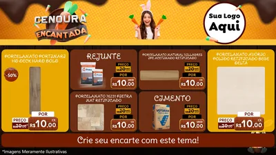 Modelo de TV para TV Horizontal com o tema Cenoura Encantada - Páscoa para Pisos e revestimentos