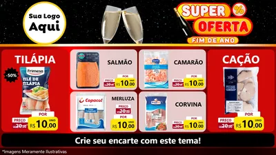 Modelo de TV para TV Horizontal com o tema Super Oferta Fim de Ano para Peixaria