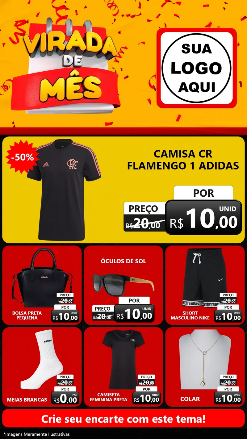 Modelo de Rede Social para Stories com o tema Virada de Mês para Roupas e acessórios