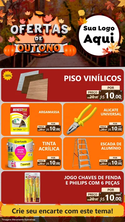 Modelo de TV para TV Vertical com o tema Ofertas de Outono para Material para Construção