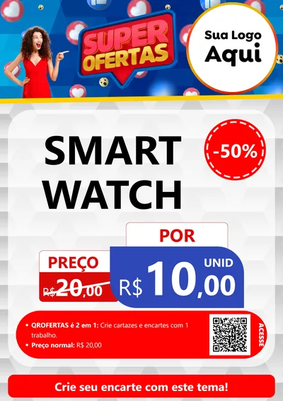 Modelo de Cartaz para Cartaz A4 Vertical com o tema Super Ofertas para Informática