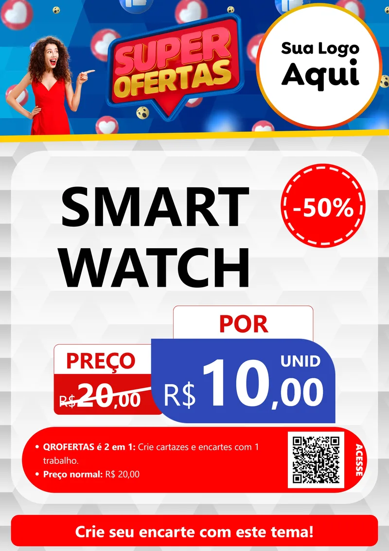 Modelo de Cartaz para Cartaz A4 Vertical com o tema Super Ofertas para Informática