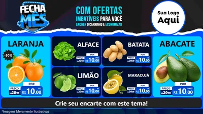 Modelo de TV para TV Horizontal com o tema Fecha Mês para Hortifrúti
