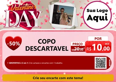 Modelo de Cartaz para Cartaz A4 Horizontal com o tema Valentine's Day para Embalagens