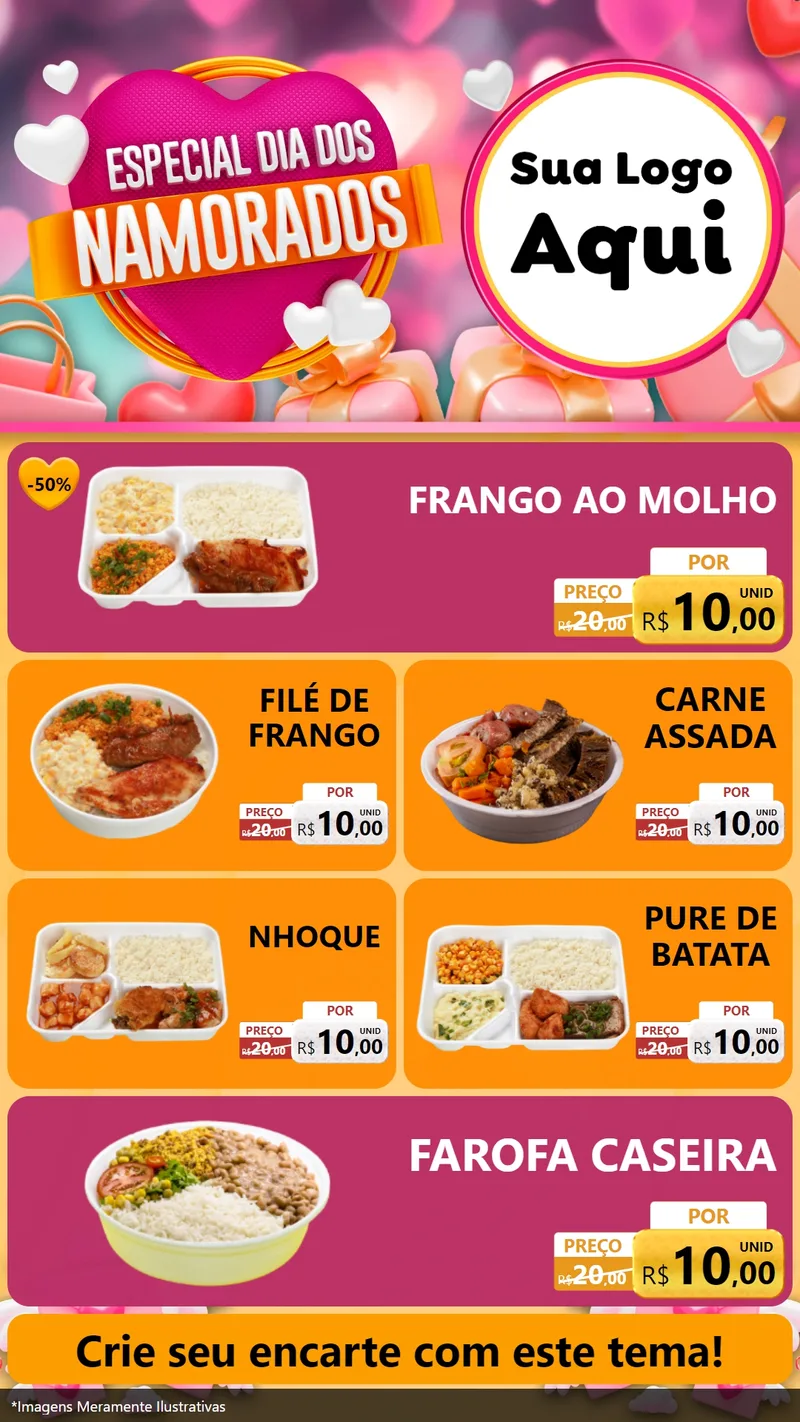 Modelo de TV para TV Vertical com o tema Especial Dia dos Namorados para Restaurante