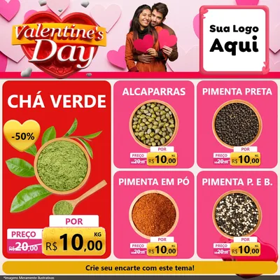 Modelo de Rede Social para Feed Facebook com o tema Valentine's Day para Produtos Naturais