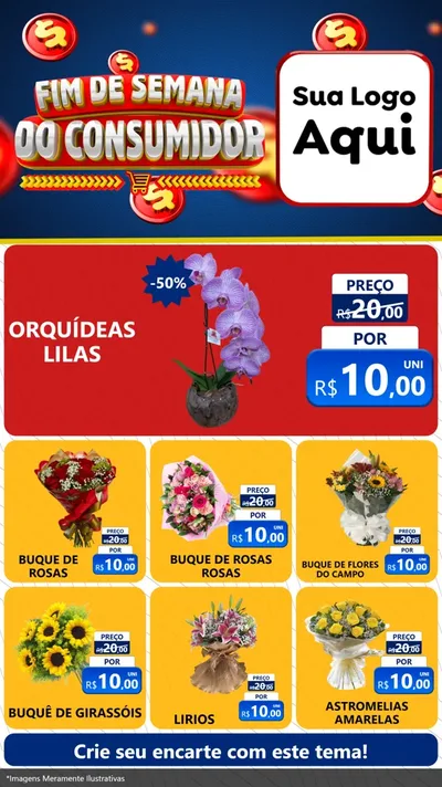 Modelo de Rede Social para Stories com o tema Fim de Semana do Consumidor para Floricultura e jardim