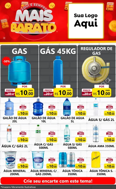 Modelo de Encarte para Encarte Grande com o tema Mais Barato para Água e gás