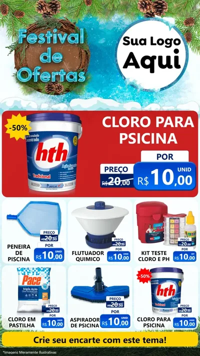 Modelo de Rede Social para Stories com o tema Festival de Ofertas - Inverno para Produtos para Piscina