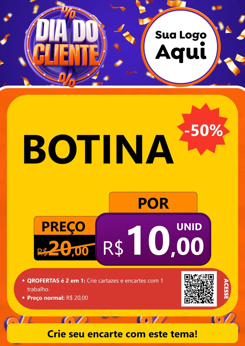 Modelo de Cartaz para Cartaz A4 Vertical com o tema Dia do Cliente para Agropecuária