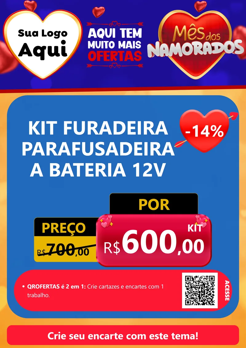 Modelo de Cartaz para Cartaz A4 Vertical com o tema Mês dos Namorados para Maquinas e Ferramentas