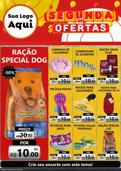 Modelo de Encarte para Encarte A4 Vertical com o tema Segunda de Ofertas para Pet Shop