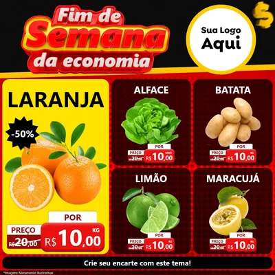 Modelo de Rede Social para Feed Facebook com o tema Fim de Semana da Economia para Hortifrúti
