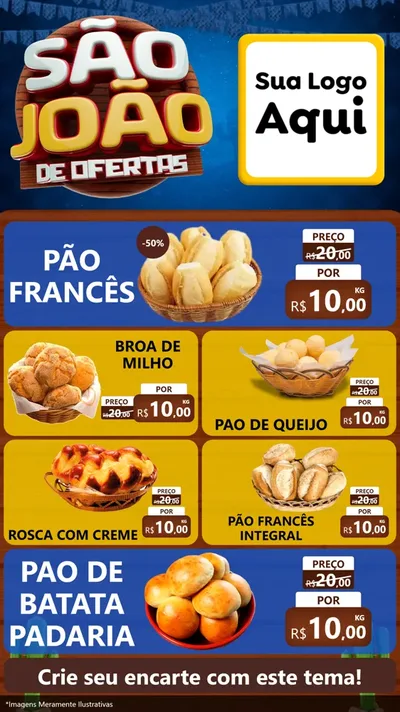 Modelo de TV para TV Vertical com o tema São João Ofertas Imbatíveis! - Junina para Padaria