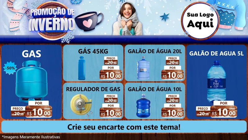 Modelo de TV para TV Horizontal com o tema Promoção de Inverno para Água e gás