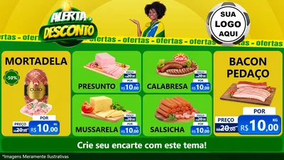 Modelo de TV para TV Horizontal com o tema Alerta de Desconto para Frios e Laticínios