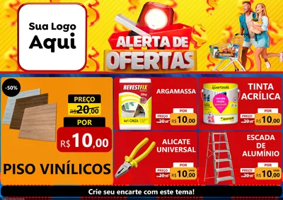 Modelo de Encarte para Encarte A4 Horizontal com o tema Alerta de Ofertas para Material para Construção