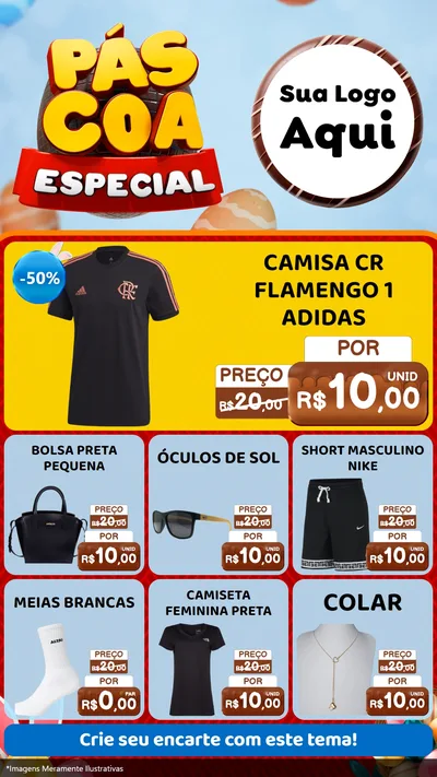 Modelo de Rede Social para Stories com o tema Páscoa Especial para Roupas e acessórios