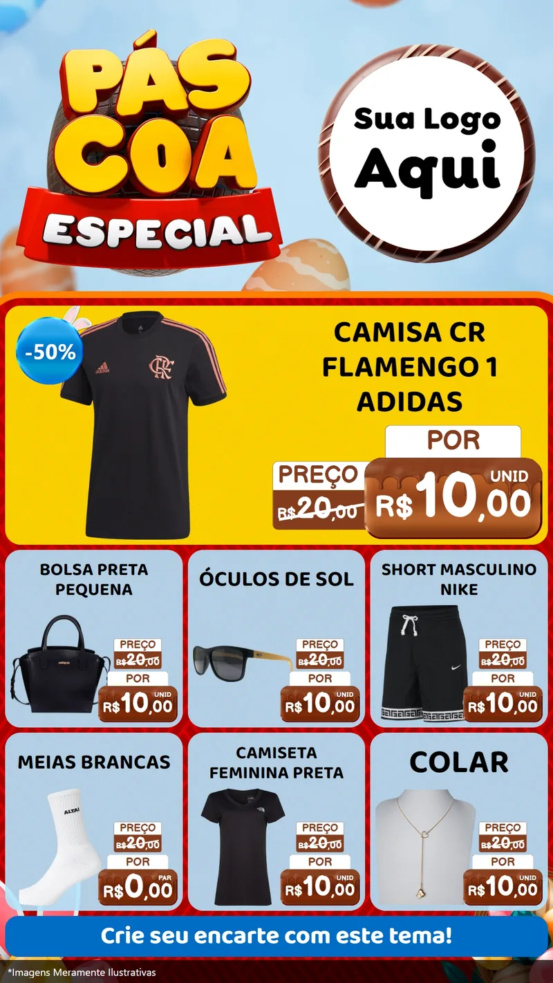 Modelo de Rede Social para Stories com o tema Páscoa Especial para Roupas e acessórios
