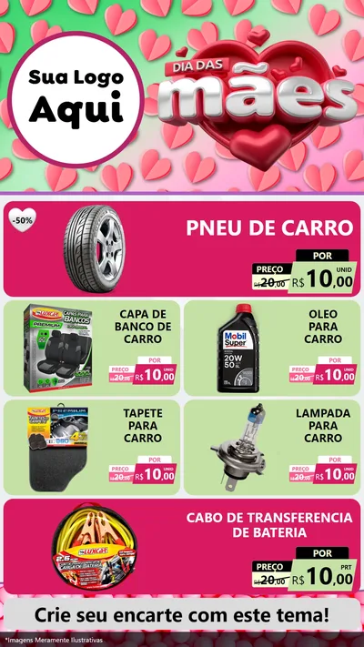 Modelo de TV para TV Vertical com o tema Dia das Mães para Auto peças