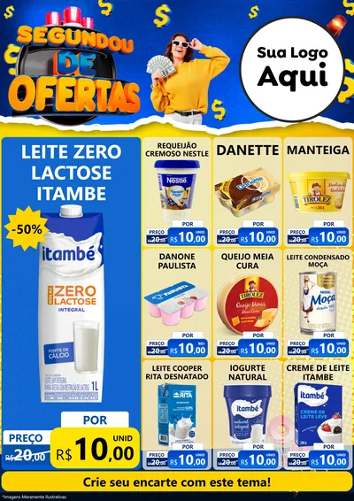 Modelo de Encarte para Encarte A4 Vertical com o tema Segundou de Ofertas para Frios e Laticínios
