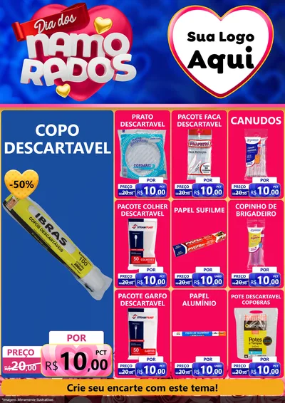 Modelo de Encarte para Encarte A4 Vertical com o tema Dia dos namorados para Embalagens
