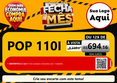 Modelo de Cartaz para Cartaz A4 Horizontal com o tema Fecha Mês para Concessionaria de Motos