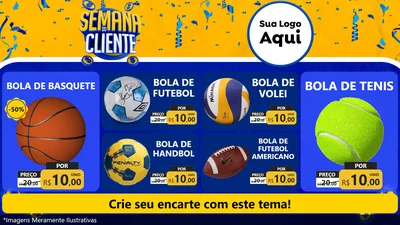 Modelo de TV para TV Horizontal com o tema Semana do Cliente para Artigos Esportivos