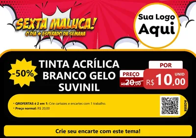 Modelo de Cartaz para Cartaz A4 Horizontal com o tema Sexta Maluca! para Tintas e Ferramentas