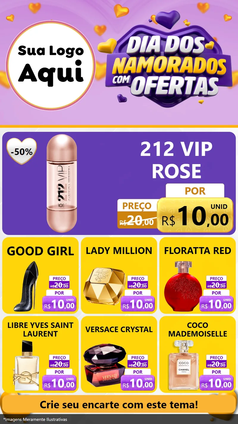 Modelo de Rede Social para Stories com o tema Dia Dos Namorados Com Ofertas para Perfumes