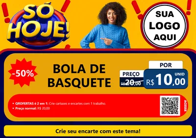 Modelo de Cartaz para Cartaz A4 Horizontal com o tema Só Hoje! para Artigos Esportivos
