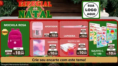 Modelo de TV para TV Horizontal com o tema Especial de Natal para Papelaria