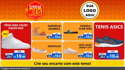 Modelo de TV para TV Horizontal com o tema Ofertas do Mês para Calçados
