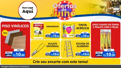 Modelo de TV para TV Horizontal com o tema Ofertas de Julho para Material para Construção