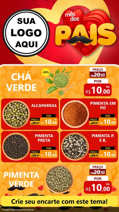 Modelo de TV para TV Vertical com o tema Mês Dos Pais para Produtos Naturais