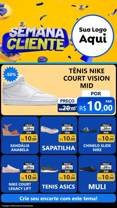 Modelo de Rede Social para Stories com o tema Semana do Cliente para Calçados