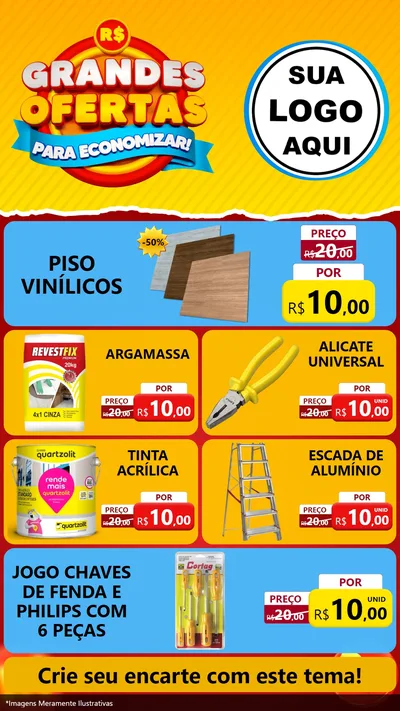 Modelo de TV para TV Vertical com o tema Grandes Ofertas Para Economizar! para Material para Construção