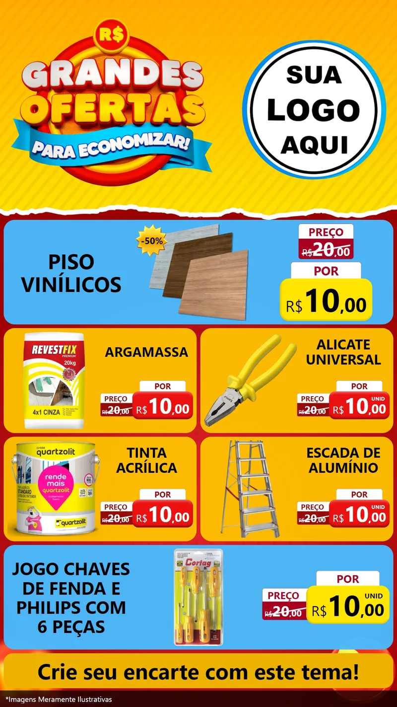 Modelo de TV para TV Vertical com o tema Grandes Ofertas Para Economizar! para Material para Construção