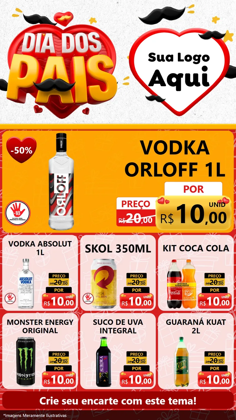 Modelo de Rede Social para Stories com o tema Dia dos Pais para Distribuidora de bebidas
