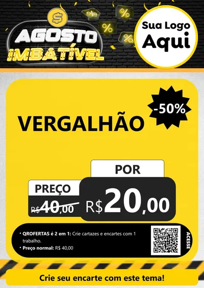 Modelo de Cartaz para Cartaz A4 Vertical com o tema Agosto Imbatível para Ferragens