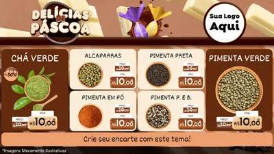 Modelo de TV para TV Horizontal com o tema Delícias de Páscoa para Produtos Naturais