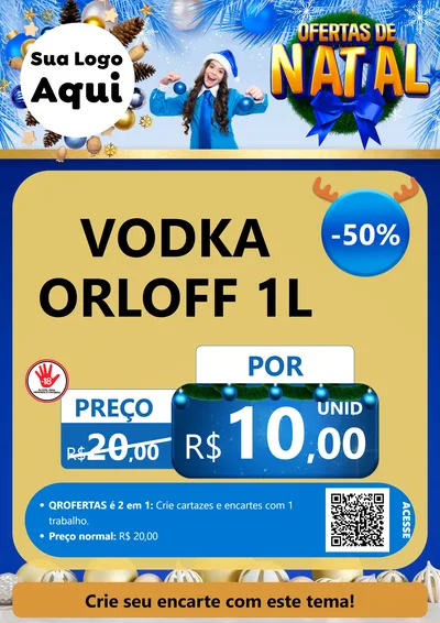 Modelo de Cartaz para Cartaz A4 Vertical com o tema Ofertas de Natal para Distribuidora de bebidas