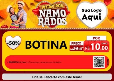 Modelo de Cartaz para Cartaz A4 Horizontal com o tema Arraiá dos Namorados para Agropecuária