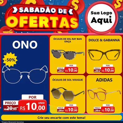 Modelo de Rede Social para Feed Facebook com o tema Sabadão de Ofertas para Óticas