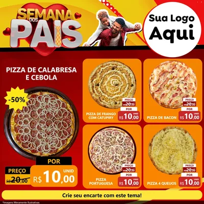 Modelo de Rede Social para Feed Facebook com o tema Semana Dos Pais para Pizzaria