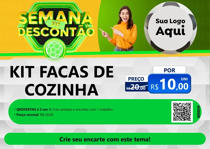 Modelo de Cartaz para Cartaz A4 Horizontal com o tema Semana de Descontão - Copa para Utilidades Domésticas