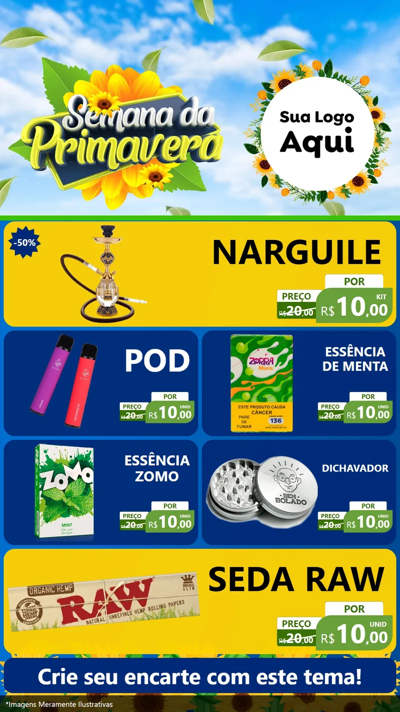 Modelo de TV para TV Vertical com o tema Semana da Primavera para Tabacaria