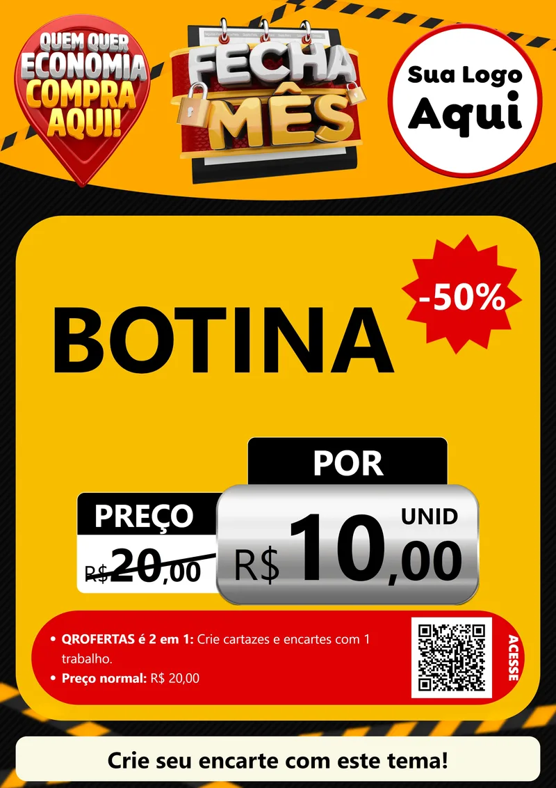 Modelo de Cartaz para Cartaz A4 Vertical com o tema Fecha Mês para Agropecuária