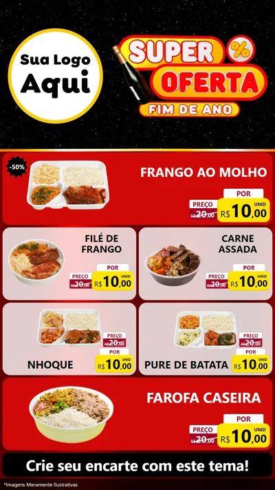 Modelo de TV para TV Vertical com o tema Super Oferta Fim de Ano para Restaurante